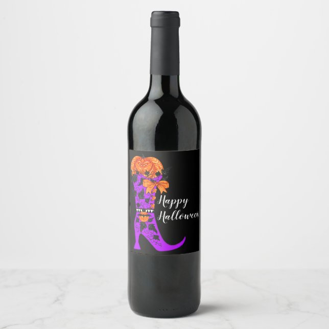 Fashionista Witch Wine Label (Front)