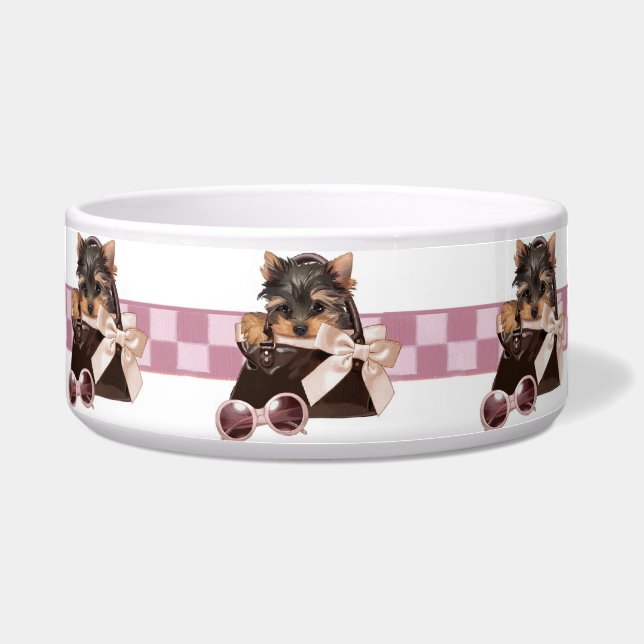 Fashionista Yorkie Bowl (Front)