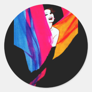 FashionMagCover-RGruauTextiles1 Classic Round Sticker