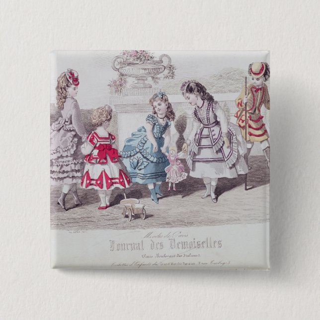 Fashions for Girls, from 'Journal des Pinback Button (Front)