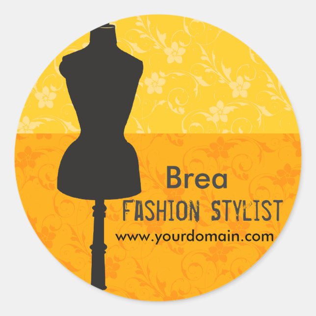 Fashions Stylist Professional Dress Posh Life Classic Round Sticker (Front)