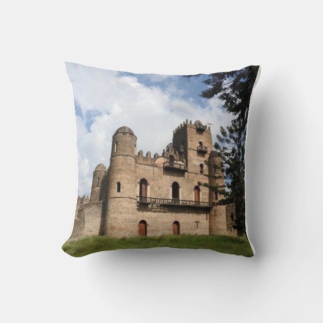 Fasilides Gondar Ethiopian Throw Pillow (Front)