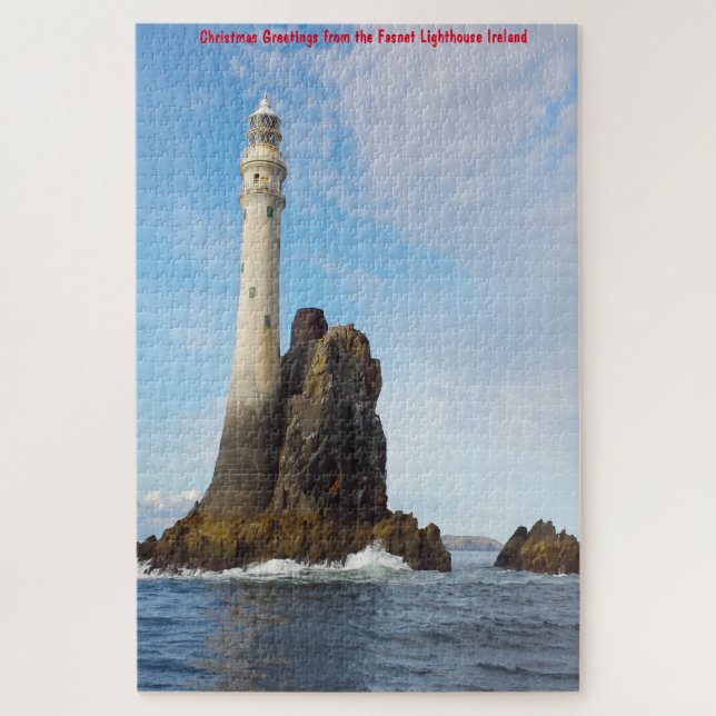 Fasnet Lighthouse "Ireland's Tear Drop" Jigsaw Puz Puzzle (Vertical)