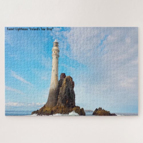 Fasnet Lighthouse Irelands Tear Drop Jigsaw Puzzle