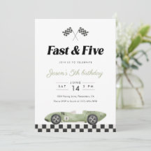 Fast and Five 5th Birthday Vintage Race Car 