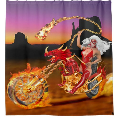 FAST AND FURIOUS SHE_DEVIL SHOWER CURTAIN