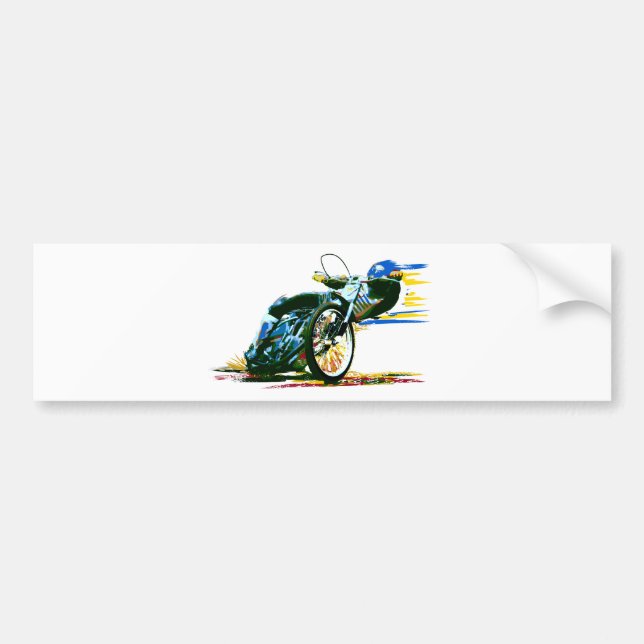Fast Awesome Speedway Motorcycle Bumper Sticker (Front)