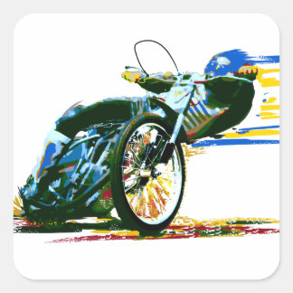 Fast Awesome Speedway Motorcycle Square Sticker