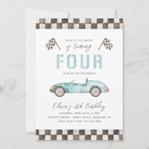 Fast Birthday Invitation 4th Racing Invitation