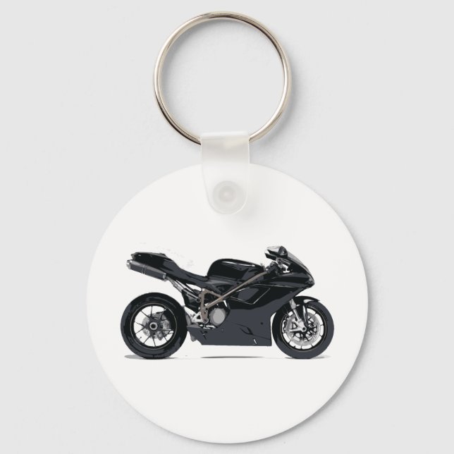 Fast Black Motorcycle Keychain (Front)