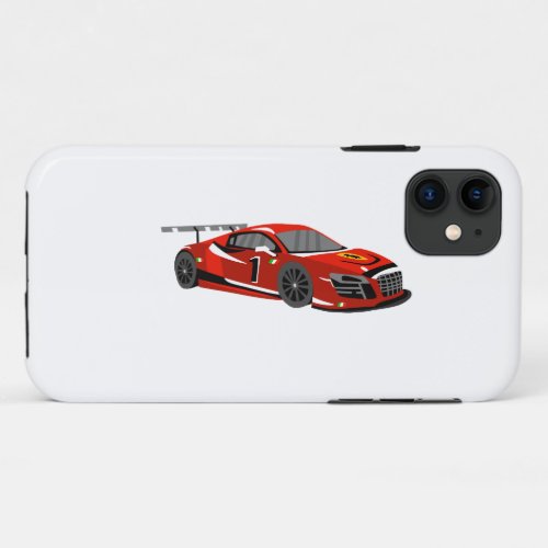 Fast car cartoon  Extreme race Choose back color iPhone 11 Case