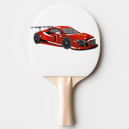 Fast car cartoon  Extreme race Choose back color Ping Pong Paddle