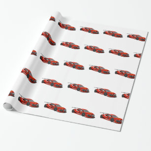 Fast car cartoon   Extreme race  Choose back color Wrapping Paper