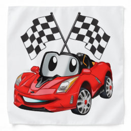 Fast car cartoon flag race - Choose back color Bandana