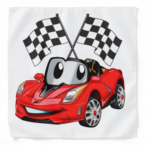 Fast car cartoon flag race _ Choose back color Bandana