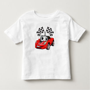 Fast car cartoon flag race - Choose back color Toddler T-shirt