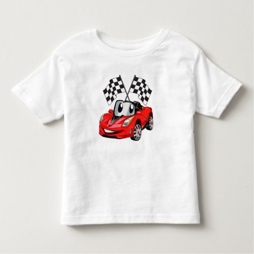 Fast car cartoon flag race _ Choose back color Toddler T_shirt