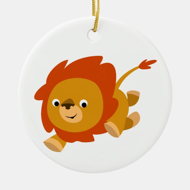 Fast Cute Cartoon Lion Ornament (Front)