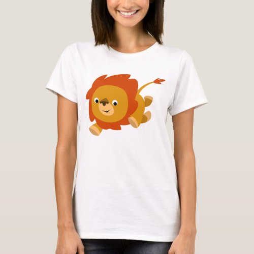 Fast Cute Cartoon Lion Women T_Shirt