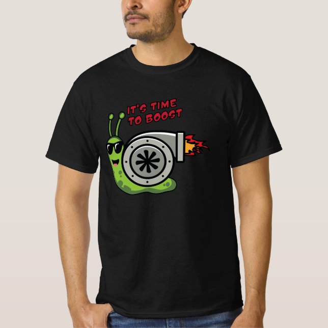 Fast cute snail with boost turbo engine shell  T-Shirt (Front)