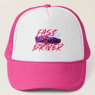 FAST DRIVER - purple Trucker Hat