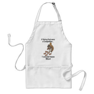 Fast Eating Squirrel Funny Quote Adult Apron