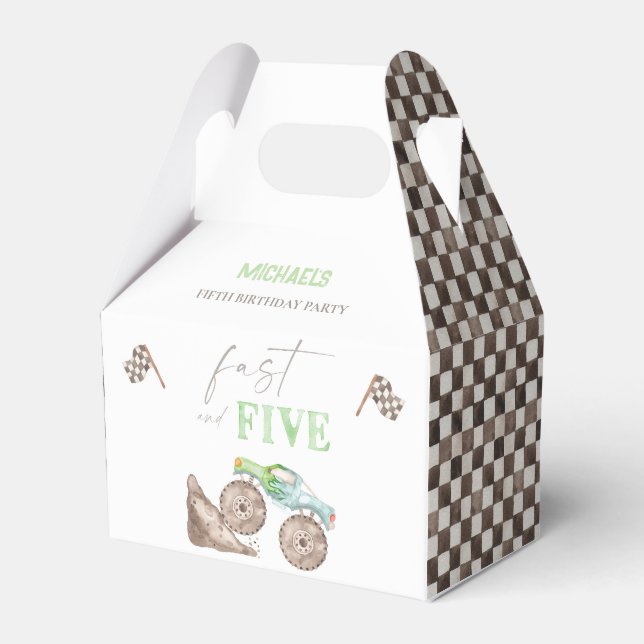 Fast Five Monster Truck Birthday Favor Gable Box (Front Side)