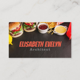 Fast food and space on bottom business card