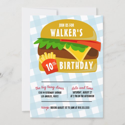 Fast food birthday invitation