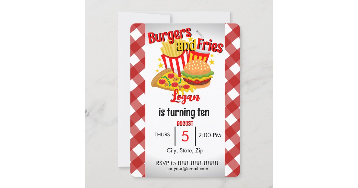 Fast food birthday Invitation Zazzle