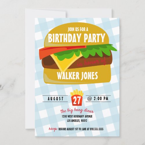 Fast food birthday invitation