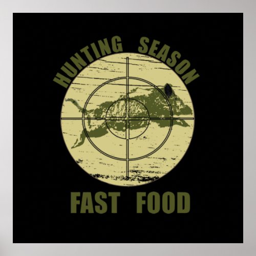 Fast Food Boar funny Hunting hunt hunter fun Poster
