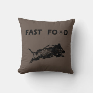 Fast food boar hunting throw pillow
