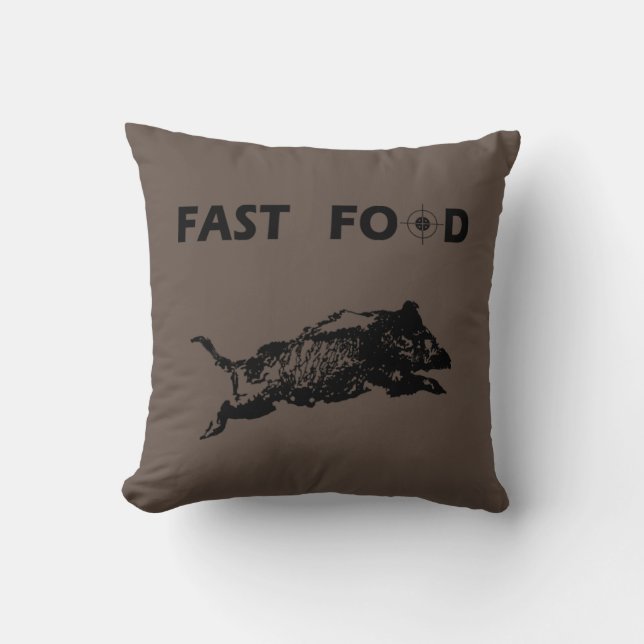 Fast food boar hunting throw pillow (Front)