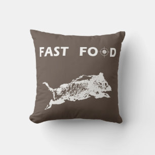 Fast food boar hunting throw pillow