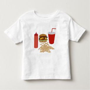 Fast Food Burger Fries Illustration Toddler T-shirt