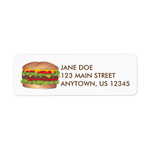 Fast Food Burger Hamburger Grilling Address Labels