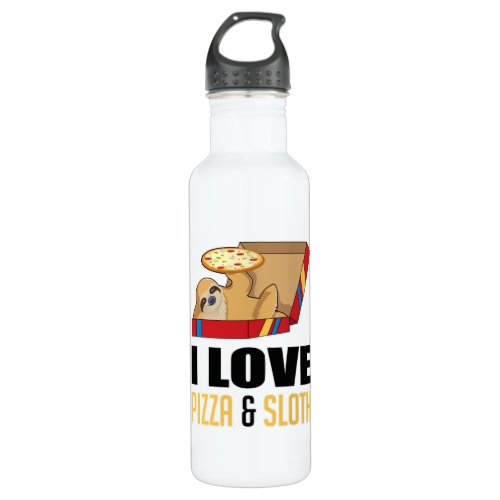 Fast Food Burger Sloth Funny Pizza Eat Foodie Gift Stainless Steel Water Bottle