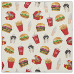 Fast Food Burgers, Fries, Sundaes Fabric