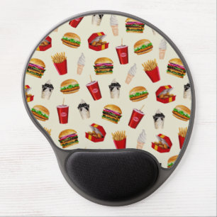 Fast Food Burgers, Fries, Sundaes Gel Mouse Pad