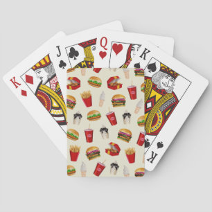 Fast Food Burgers, Fries, Sundaes Poker Cards