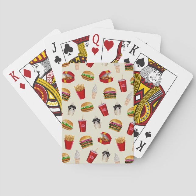 Fast Food Burgers, Fries, Sundaes Poker Cards (Back)