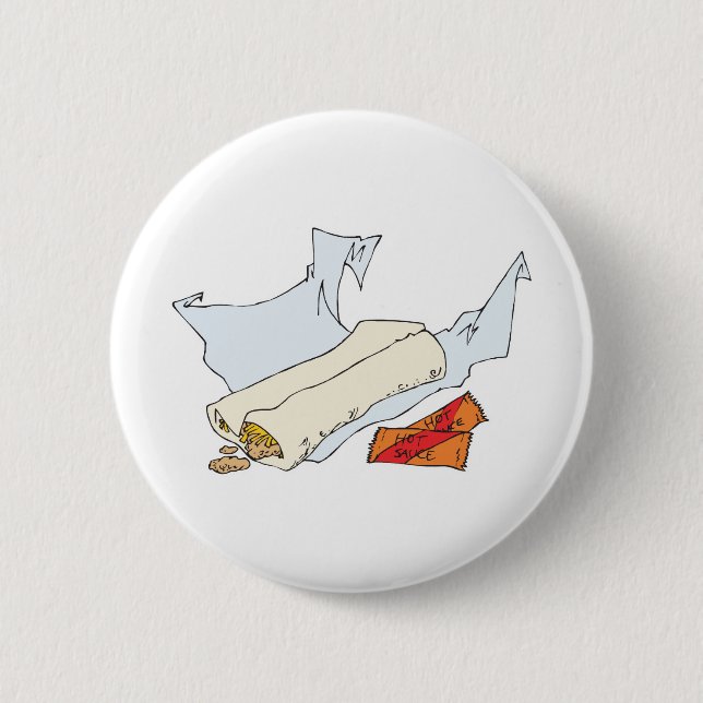 fast food burrito with hot sauce button (Front)
