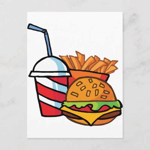 Fast Food Cheeseburger Postcard