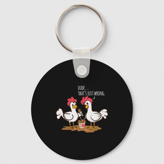 Fast Food Chicken Wings Funny Deep Fried Chicken S Keychain (Front)