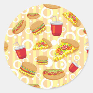 Fast Food Classic Round Sticker