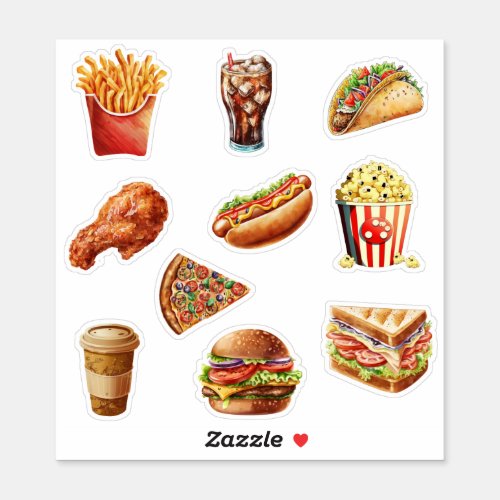 Fast Food Delights Sticker