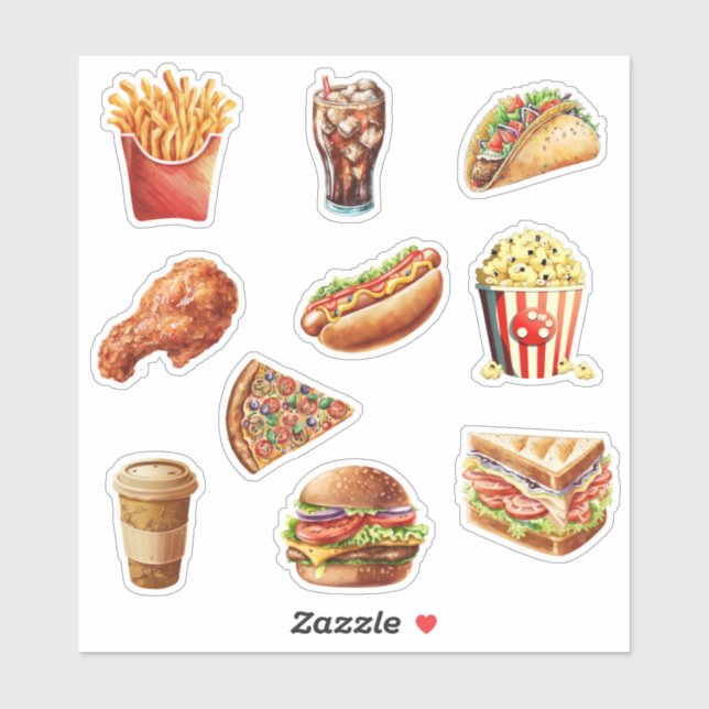 Fast Food Delights Sticker (Sheet)