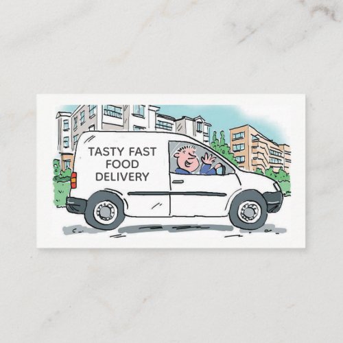 Fast Food Delivery with Name on Company Van Business Card