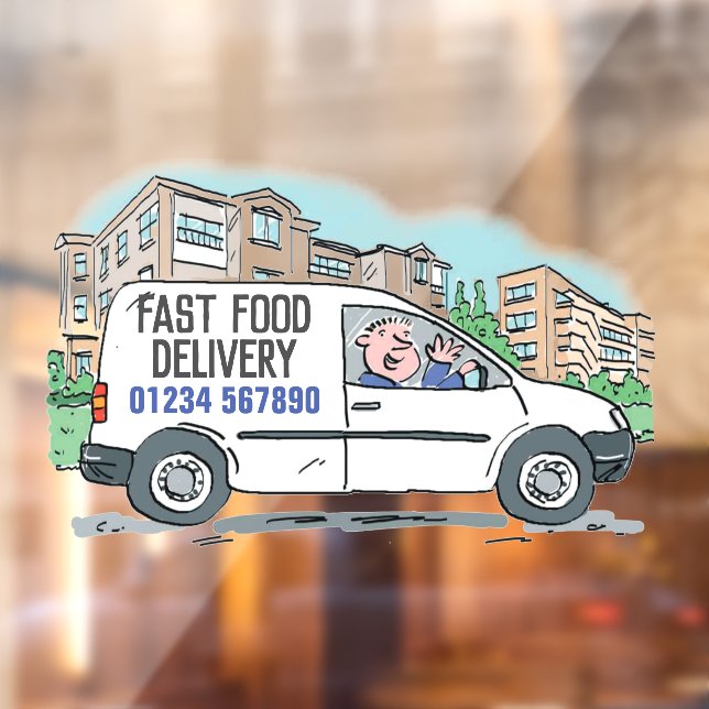 Fast Food Delivery with Phone Number Window Cling (Sheet 2)